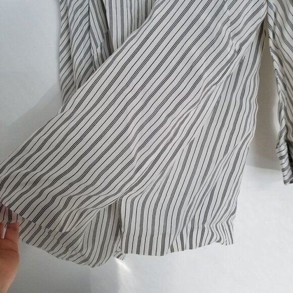 Sandro Manga Striped Cold-Shoulder Tie Top Blouse - Picture 7 of 14